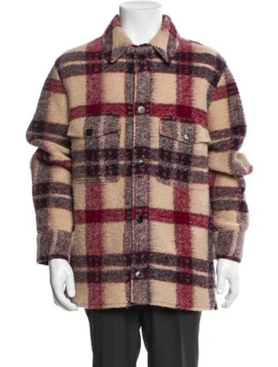 Pre-owned Isabel Marant Wool Plaid Print Trucker Jacket In Neutral