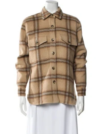 Pre-owned Isabel Marant Wool Plaid Print Utility Jacket W/ Tags In Neutral