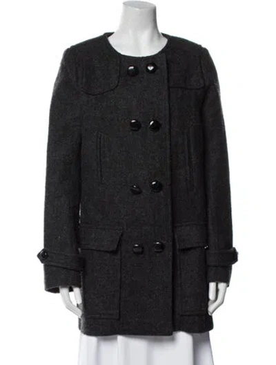 Pre-owned Isabel Marant Wool Printed Coat In Black