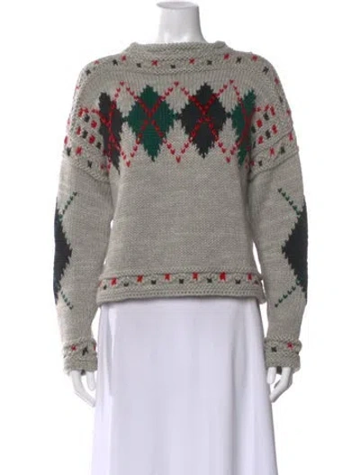 Pre-owned Isabel Marant Wool Printed Sweater In Gray