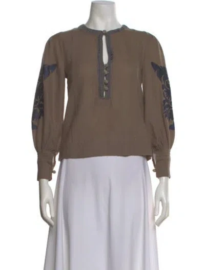 Pre-owned Isabel Marant Wool Printed Top In Brown