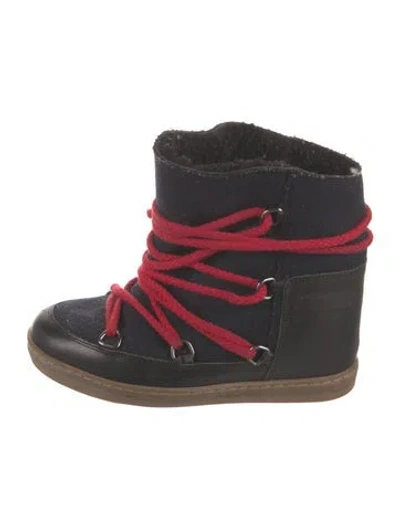 Pre-owned Isabel Marant Wool Snow Boots In Blue/red