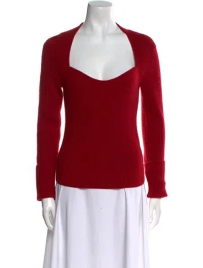 Pre-owned Isabel Marant Wool Square Neckline Sweater In Red