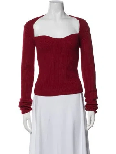 Pre-owned Isabel Marant Wool Square Neckline Sweater In Red