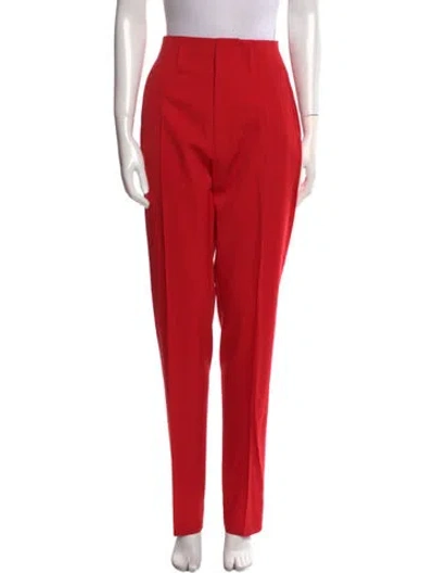 Pre-owned Isabel Marant Wool Straight Leg Pants In Red