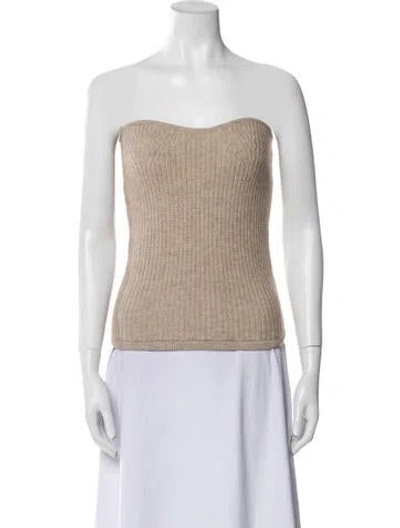 Pre-owned Isabel Marant Wool Strapless Top In Neutral