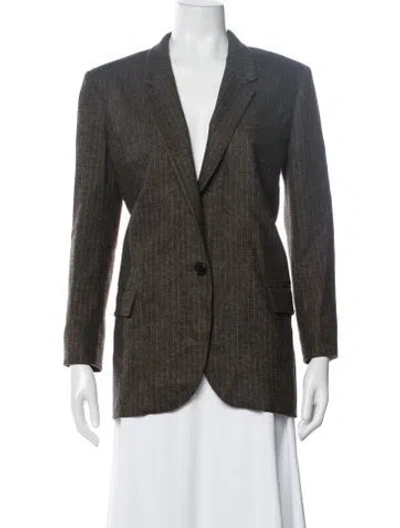 Pre-owned Isabel Marant Wool Striped Blazer In Green