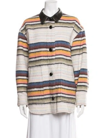 Pre-owned Isabel Marant Wool Striped Jacket In Neutral