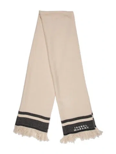 Pre-owned Isabel Marant Wool Striped Scarf In Neutral