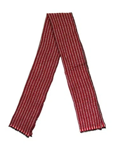 Pre-owned Isabel Marant Wool Striped Scarf In Red