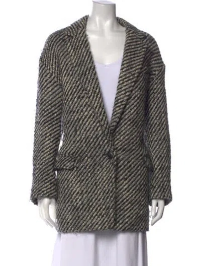 Pre-owned Isabel Marant Wool Striped Sweater In Black/white