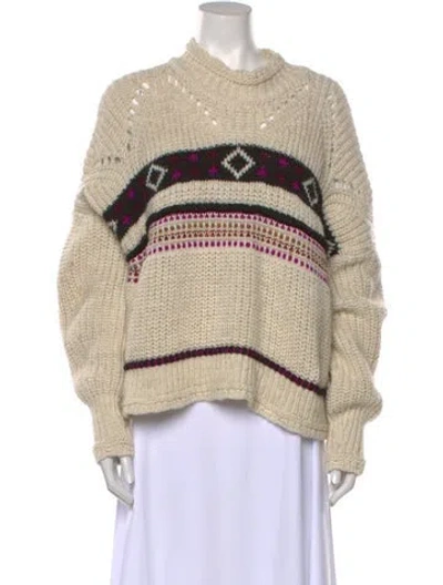 Pre-owned Isabel Marant Wool Striped Sweater In White