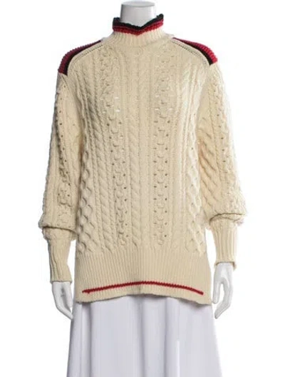 Pre-owned Isabel Marant Wool Turtleneck Sweater In Black/neutrals/red