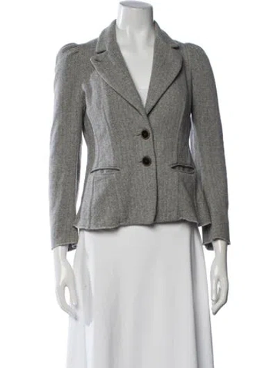 Pre-owned Isabel Marant Wool Tweed Pattern Blazer In Grey