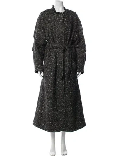 Pre-owned Isabel Marant Wool Tweed Pattern Coat In Black