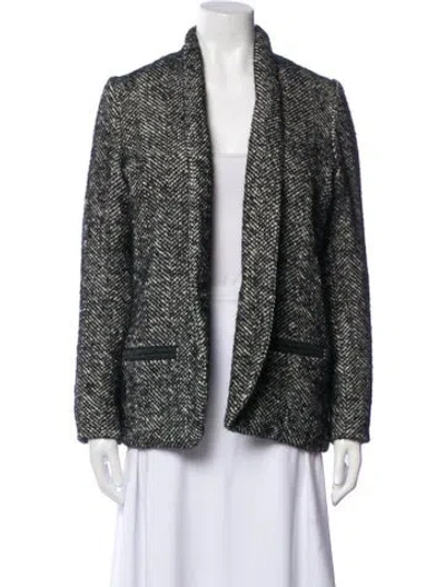 Pre-owned Isabel Marant Wool Tweed Pattern Evening Jacket In Black