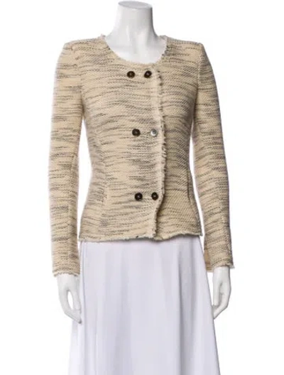 Pre-owned Isabel Marant Wool Tweed Pattern Evening Jacket In Neutral
