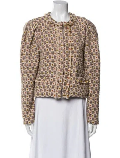 Pre-owned Isabel Marant Wool Tweed Pattern Evening Jacket In Red