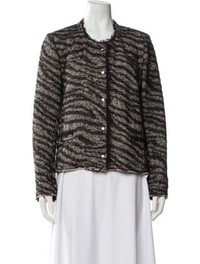 Pre-owned Isabel Marant Wool Tweed Pattern Evening Jacket In Red