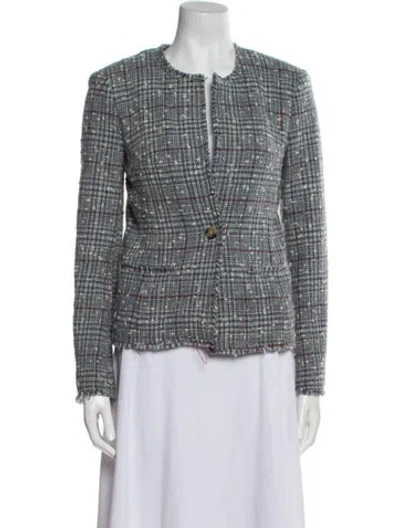 Pre-owned Isabel Marant Wool Tweed Pattern Jacket In Blue
