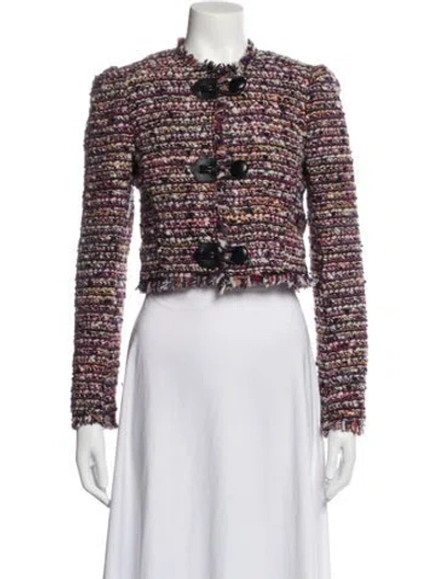 Pre-owned Isabel Marant Wool Tweed Pattern Jacket In Purple