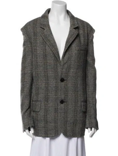 Pre-owned Isabel Marant Wool Tweed Pattern Peacoat In Multi