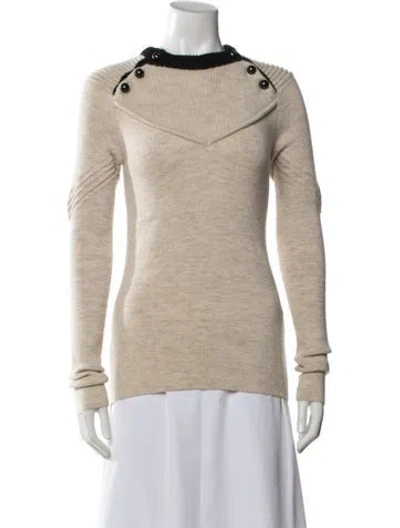 Pre-owned Isabel Marant Wool V-neck Sweater In Neutrals