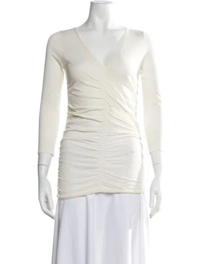 Pre-owned Isabel Marant Wool V-neck Top In Neutral