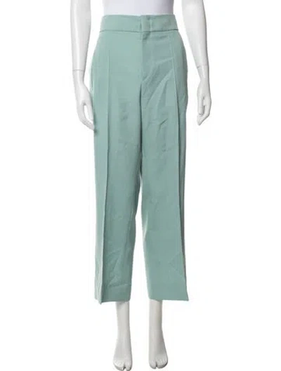 Pre-owned Isabel Marant Wool Wide Leg Pants In Green