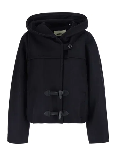 Isabel Marant Wool-blend Hooded Jacket In Black
