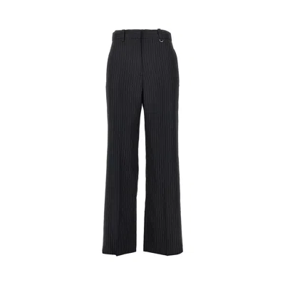 Isabel Marant Wool-blend Pinstriped Pants In Black