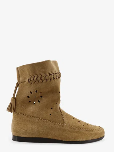 Isabel Marant Woosta Suede Boots In Beige