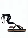 Isabel Marant Woven Black Sandals With Braided Strap In Black