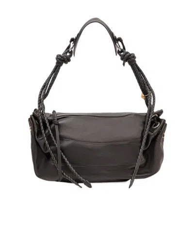 Isabel Marant Medium Woven Handle Shoulder Bag In Black