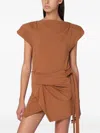 Isabel Marant Asymmetrical Sebani T-shirt In Caramel Colour Women In Brown
