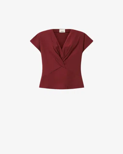 Isabel Marant Wrap Neckline Blouse In Bordeaux