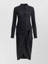 Isabel Marant Wrap Style Midi Dress With Buckle Detail In Black