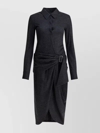 ISABEL MARANT WRAP STYLE MIDI DRESS WITH BUCKLE DETAIL