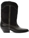 Isabel Marant X Duerto Suede Panel Stitching Boots In Black