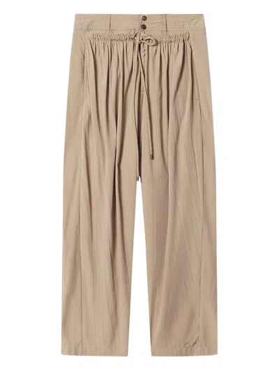 Isabel Marant X Inaya Drawstring Button Trousers In Brown