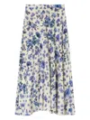 Isabel Marant X Sakura Floral Slit Skirt In Neutral
