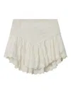 Isabel Marant X Zoelia Embroidered Ruffled Shorts In Neutral
