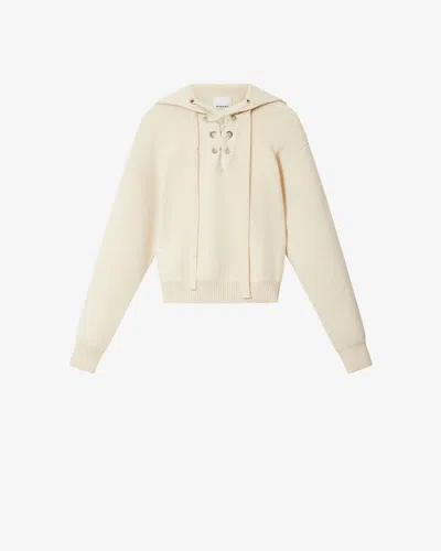 Isabel Marant Ydali Lace-up Collar Sweater In Multi