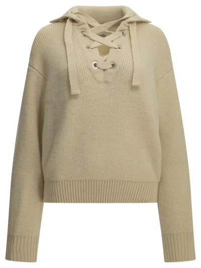 Isabel Marant "ydalia" Polo Sweater In Neutral