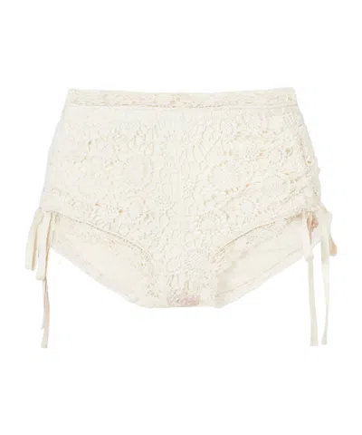 Isabel Marant Crocheted Cotton Shorts In White
