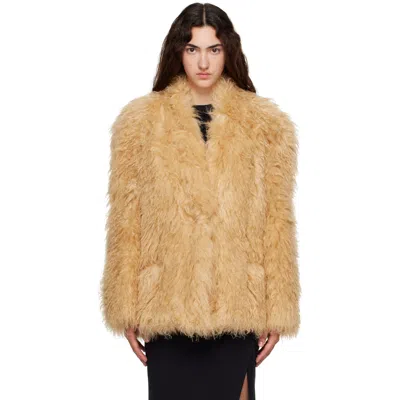 Isabel Marant Yellow Mylae Faux-fur Jacket In 10pw Pale Yellow