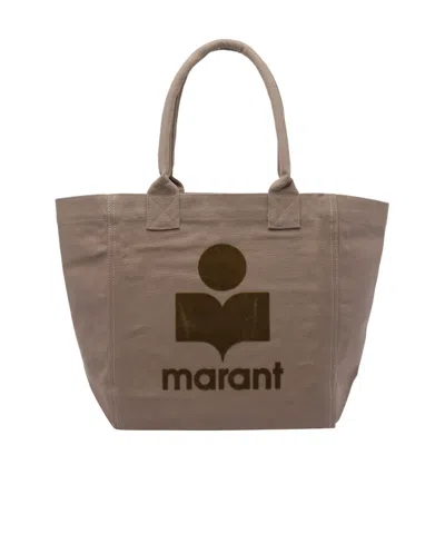 Isabel Marant Yenki Flocked Logo Small Tote Bag