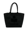Isabel Marant Yenki Flocked-logo Tote Bag In Black