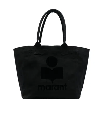 ISABEL MARANT ISABEL MARANT YENKI FLOCKED LOGO TOTE BAG