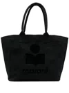 Isabel Marant 'yenky' Black Small Tote Bag With Logo On The Front In Cotton Woman In Black